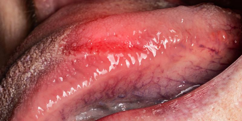 Ilustrasi Gejala Bercak Merah di Lidah