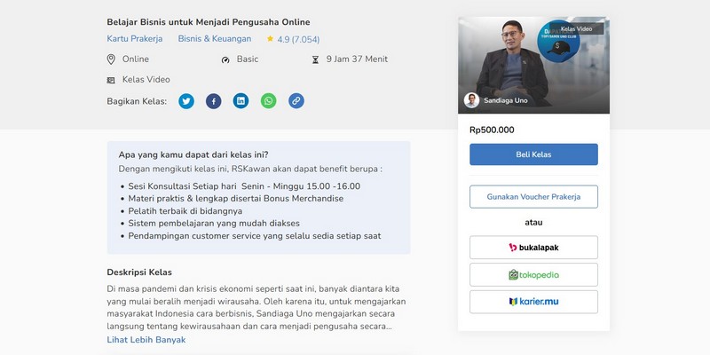 Salah satu kelas di Rumah Siap Kerja