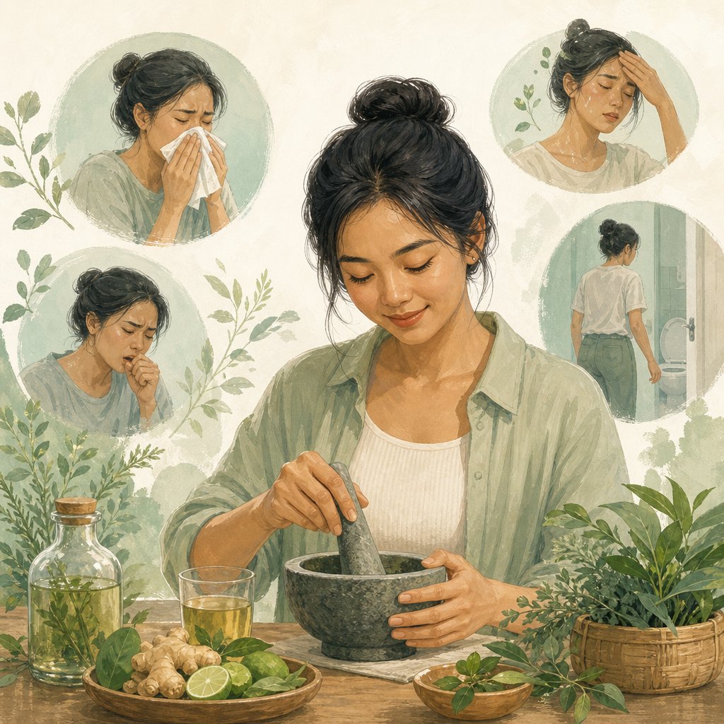 Ilustrasi proses distribusi senyawa herbal melalui aliran darah ke seluruh jaringan tubuh