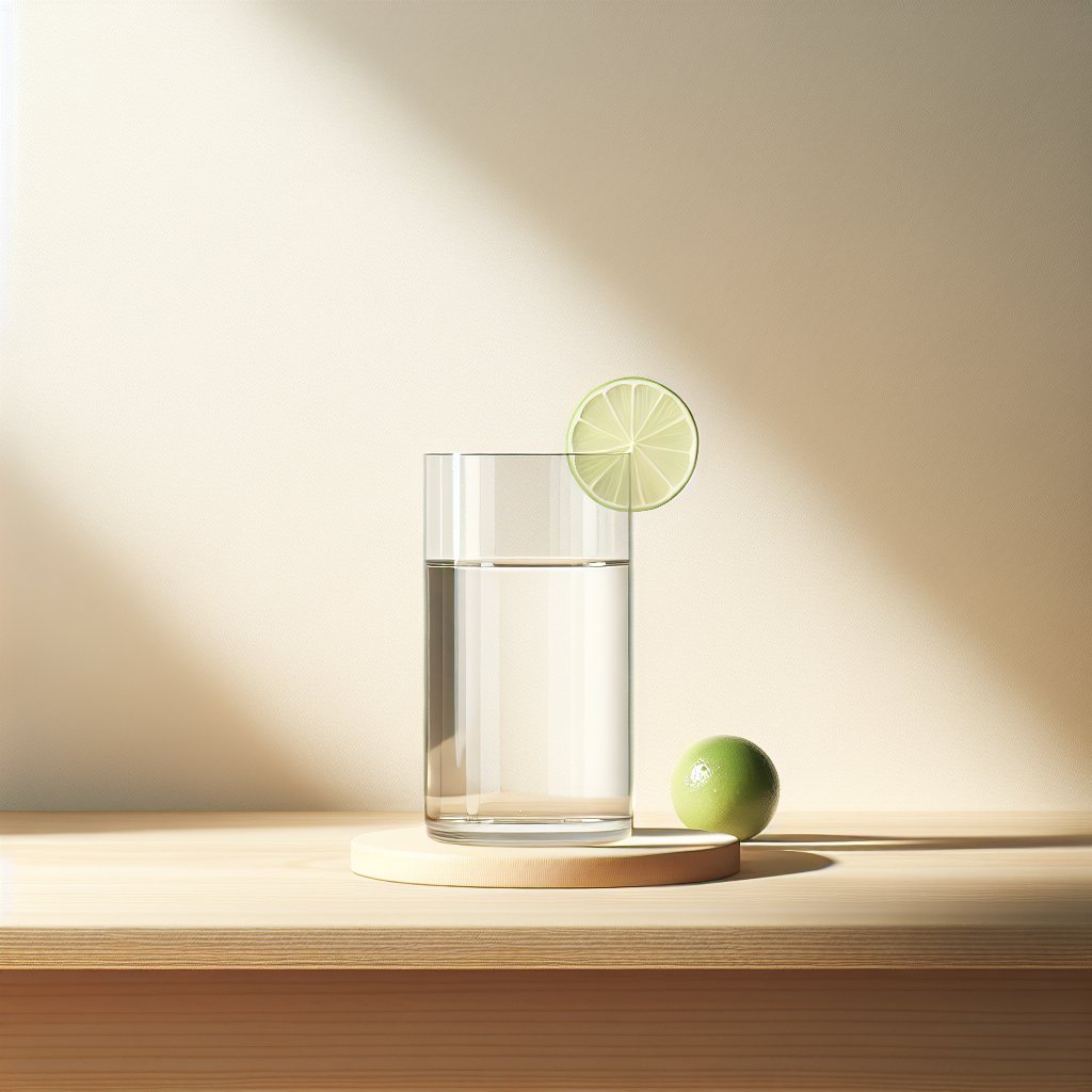 Segelas air putih bersih — ilustrasi minimalis modern manfaat minum air putih