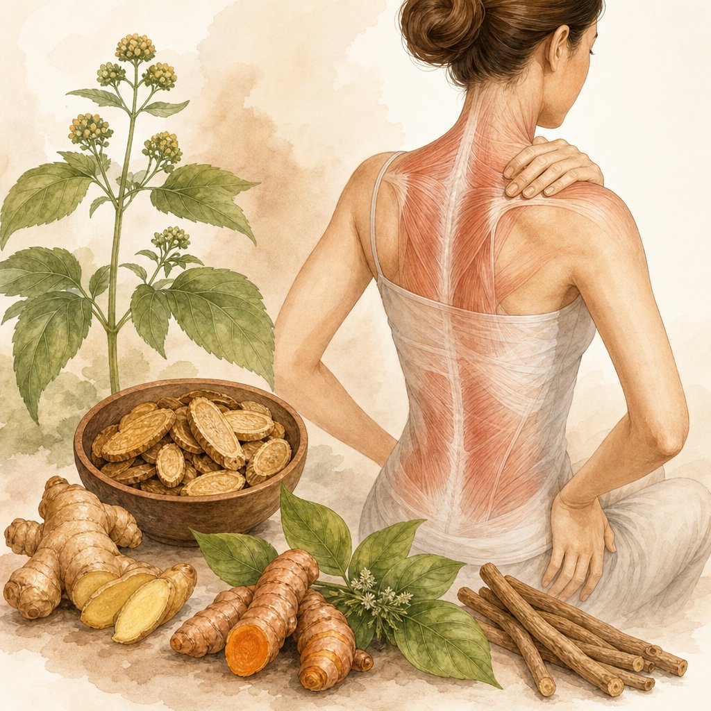 Ilustrasi Herbal yang Bantu Meredakan Pegal dan Kaku Otot