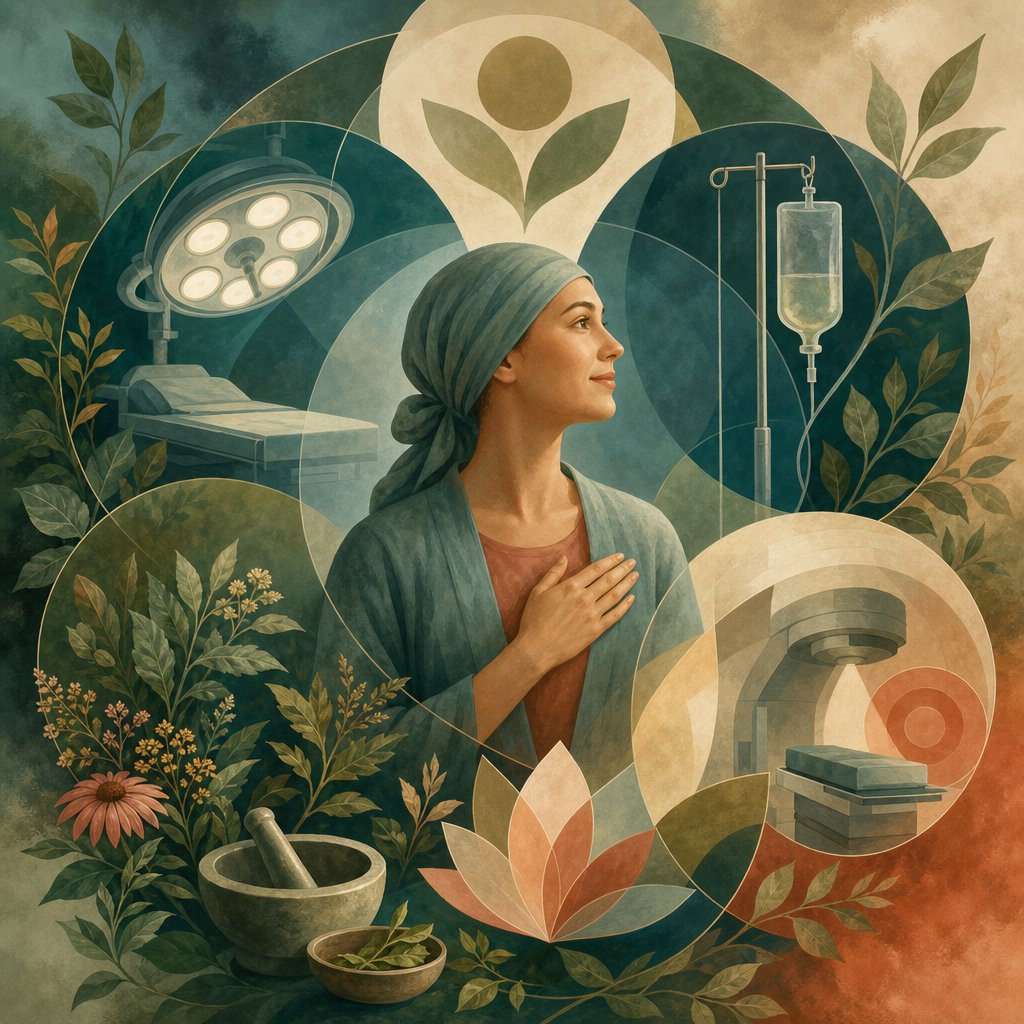Ilustrasi Pilihan Herbal untuk Mendukung Terapi Kanker