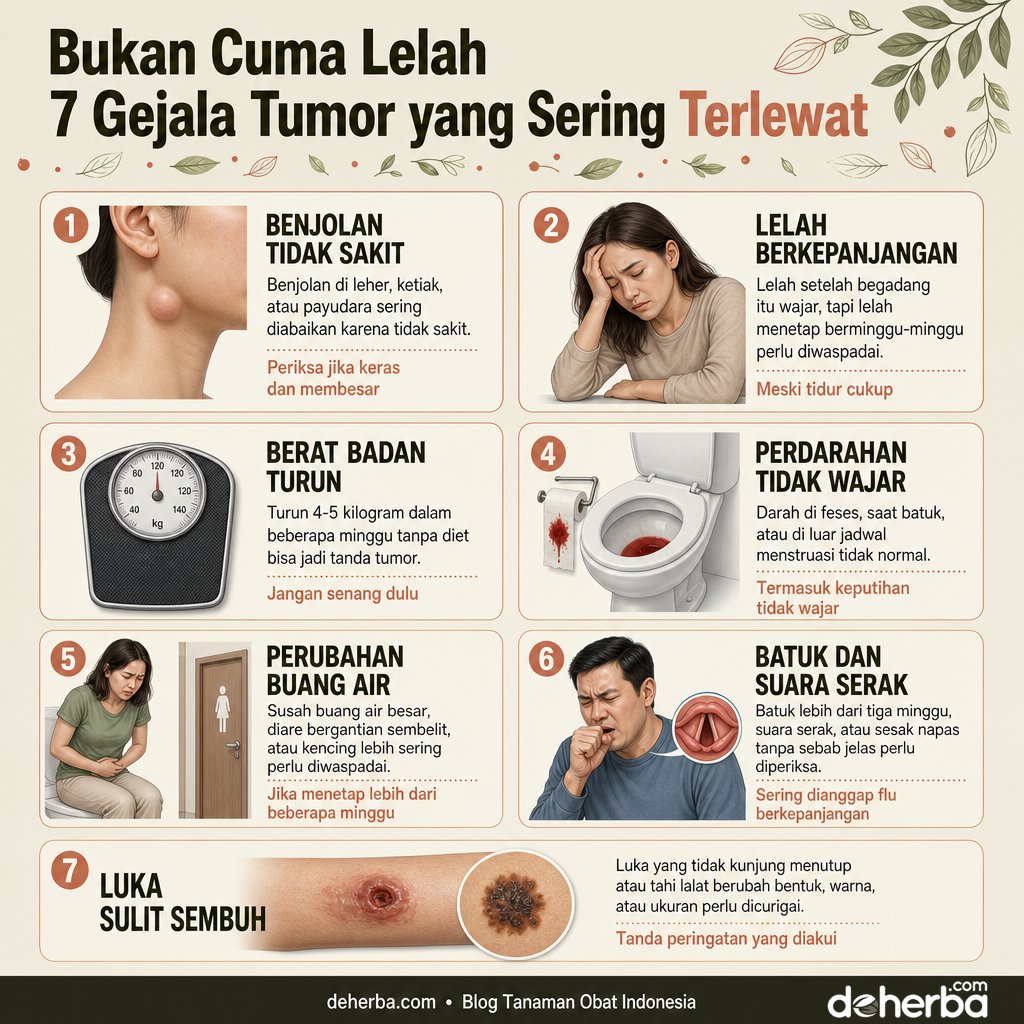 Infografis Sering Lelah Tanpa Sebab? Ini Gejala Tumor yang Sering Terlewat