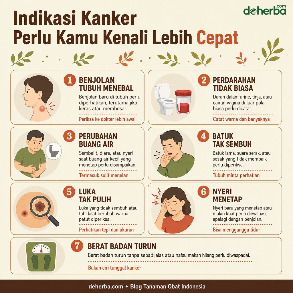 Infografis 7 Indikasi Kanker yang Perlu Kamu Kenali Lebih Cepat