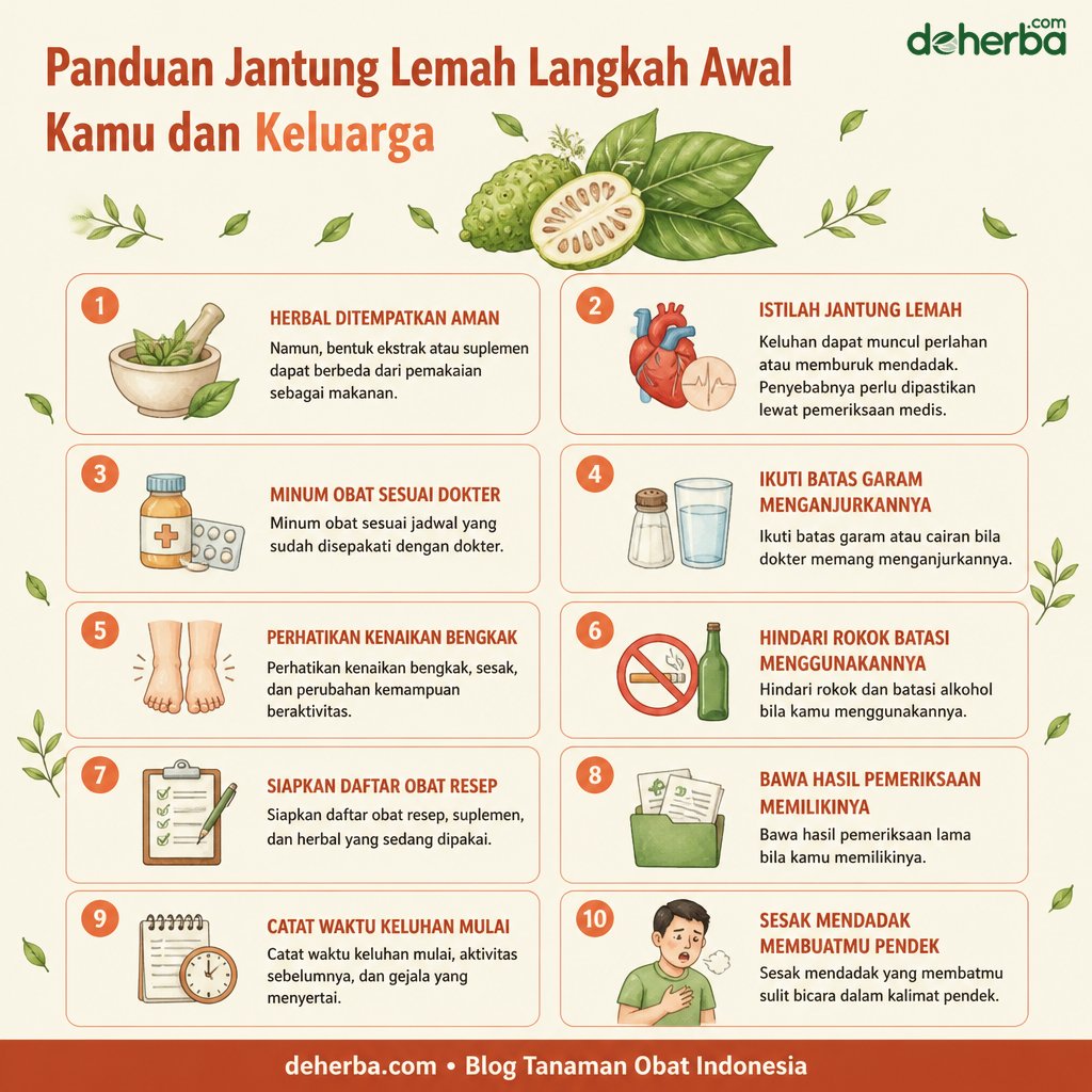 Infografis Panduan Jantung Lemah: Langkah Awal untuk Kamu dan Keluarga