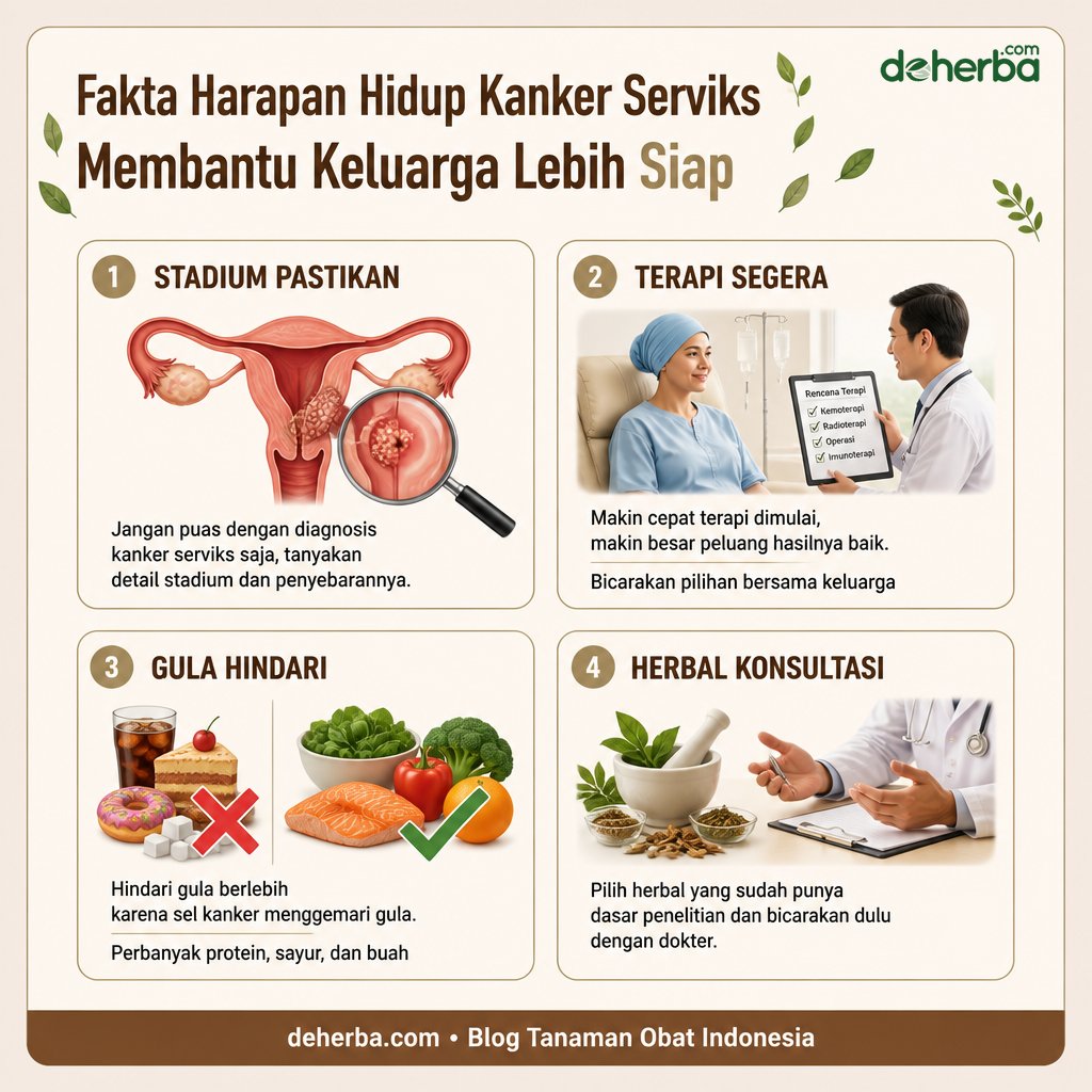 Infografis 5 Fakta Harapan Hidup Kanker Serviks yang Membantu Keluarga Lebih Siap