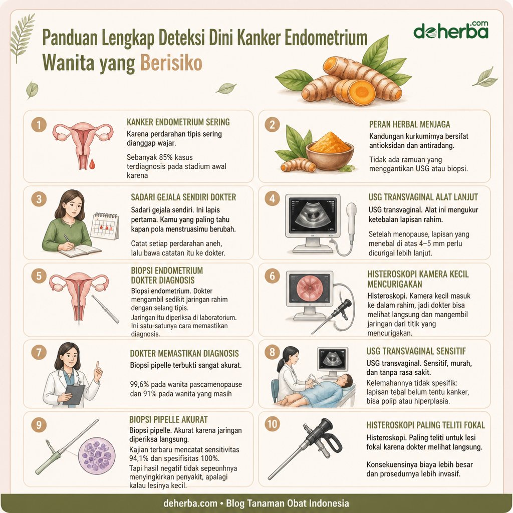Infografis Panduan Lengkap Deteksi Dini Kanker Endometrium: untuk Wanita yang Berisiko