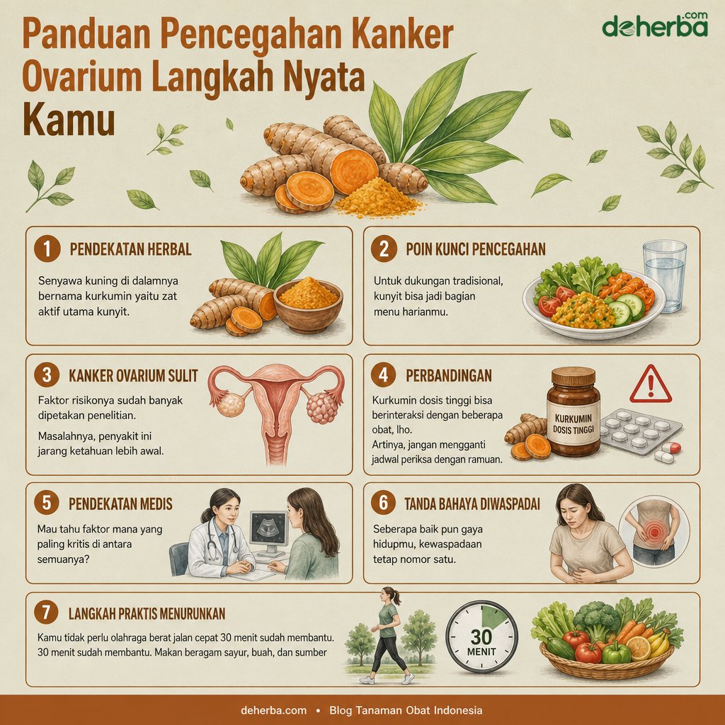 Infografis Panduan Pencegahan Kanker Ovarium: Langkah Nyata untuk Kamu
