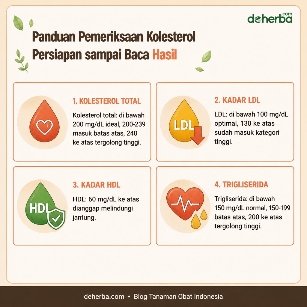 Infografis Panduan Pemeriksaan Kolesterol: dari Persiapan sampai Baca Hasil