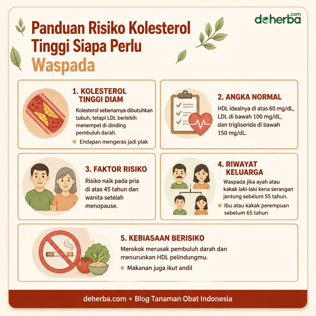 Infografis Panduan Risiko Kolesterol Tinggi: Siapa Perlu Waspada?