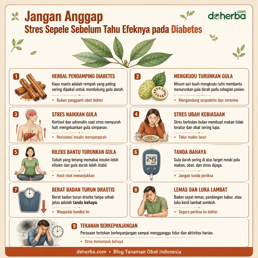 Infografis Jangan Anggap Stres Sepele Sebelum Tahu Efeknya pada Diabetes