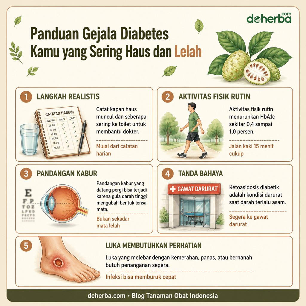 Infografis Panduan Gejala Diabetes: untuk Kamu yang Sering Haus dan Lelah