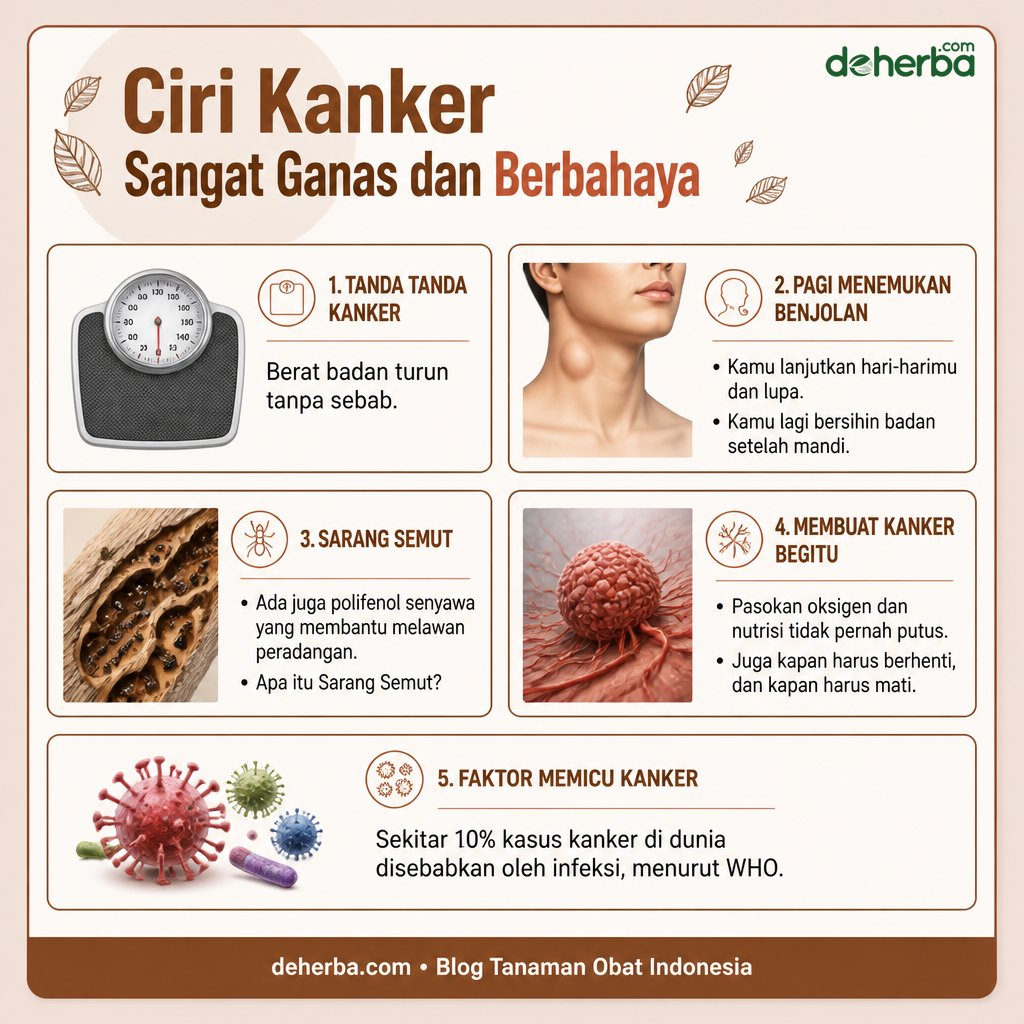 Infografis Ciri Kanker yang Sangat Ganas dan Berbahaya