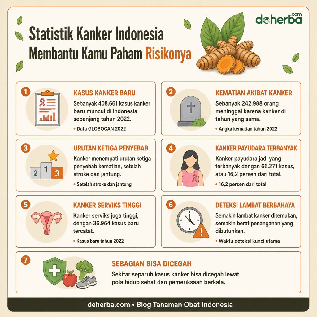 Infografis 5 Statistik Kanker Indonesia yang Membantu Kamu Paham Risikonya